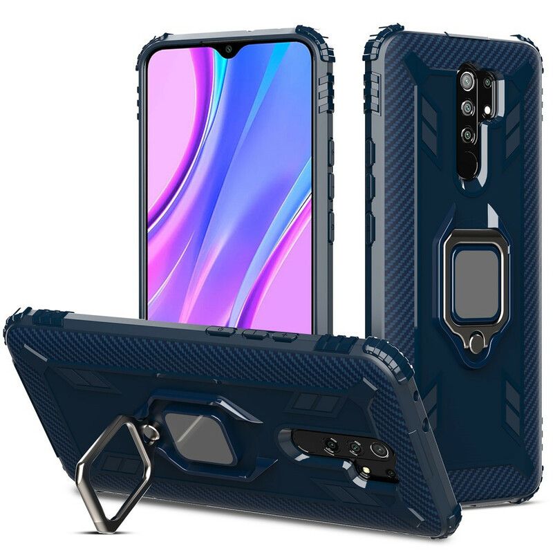 Kryt Xiaomi Redmi 9 Štýl Prsteňa Z Uhlíkových Vlákien