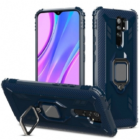 Kryt Xiaomi Redmi 9 Štýl Prsteňa Z Uhlíkových Vlákien