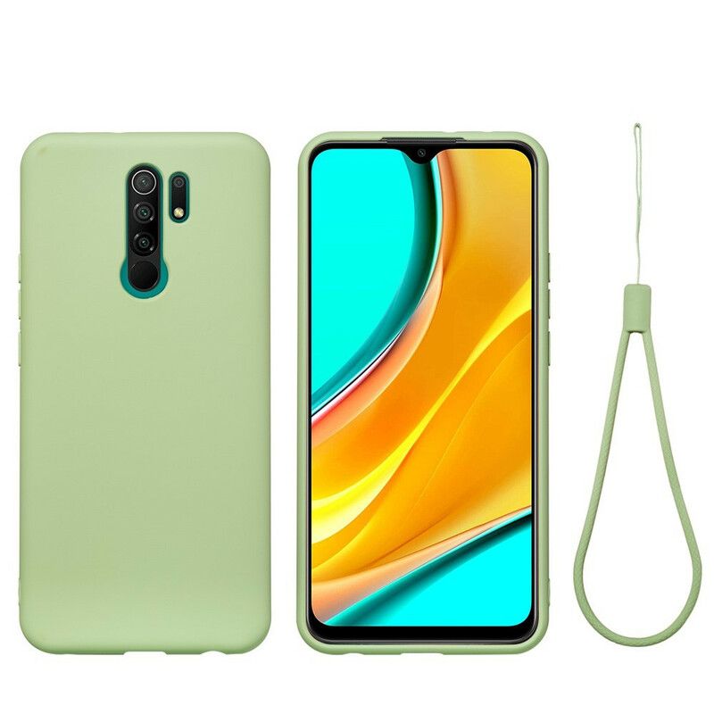 Kryt Xiaomi Redmi 9 Tekutý Silikón So Šnúrkou