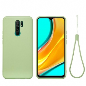 Kryt Xiaomi Redmi 9 Tekutý Silikón So Šnúrkou