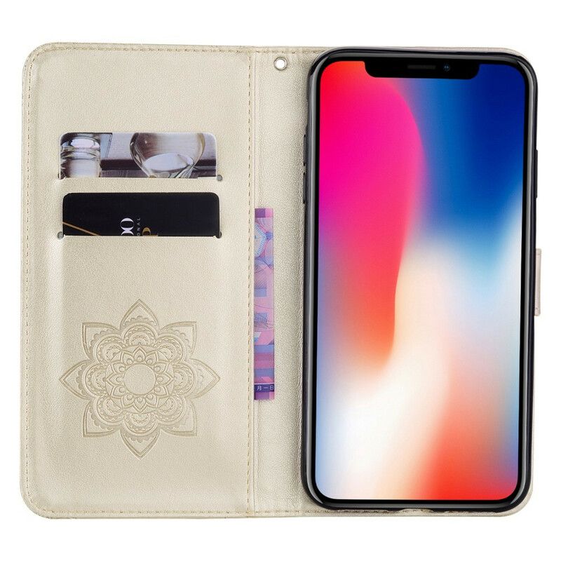 Kožené Puzdro iPhone 12 Mini Sova Mandala A Kúzlo