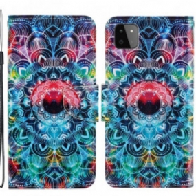 Kožené Puzdro Samsung Galaxy A22 5G Okázalá Strappy Mandala