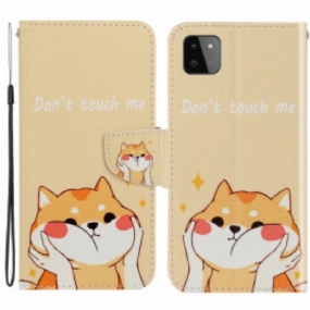 Peňaženkový Kryt Samsung Galaxy A22 5G Cat Don't Touch Me S Popruhom