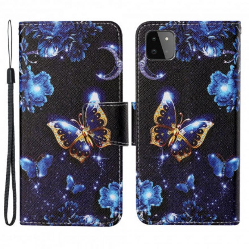 Peňaženkový Kryt Samsung Galaxy A22 5G Precious Thong Butterflies