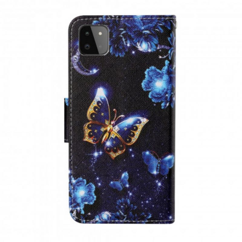 Peňaženkový Kryt Samsung Galaxy A22 5G Precious Thong Butterflies