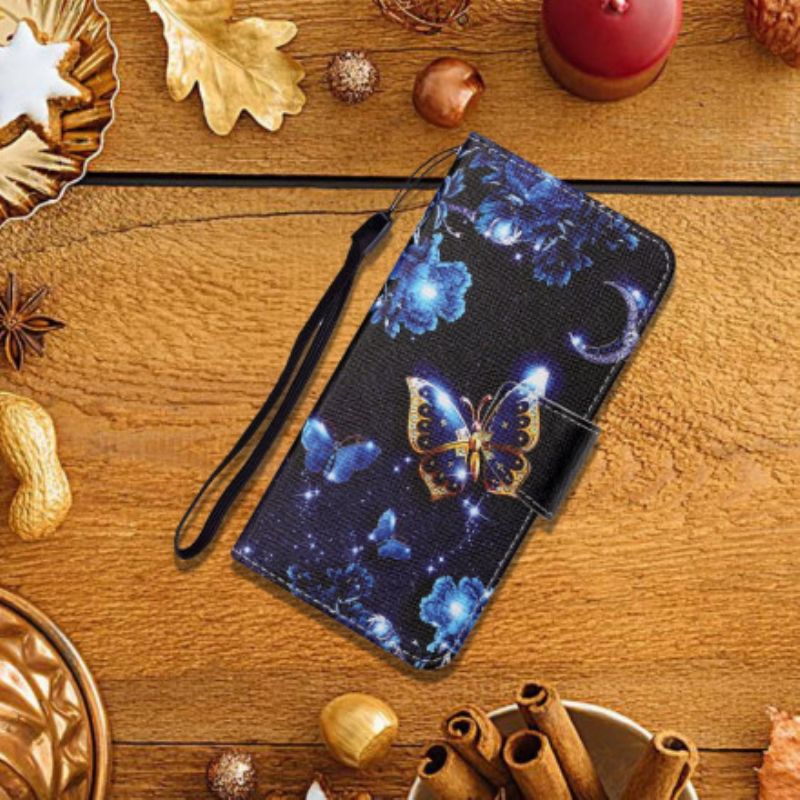 Peňaženkový Kryt Samsung Galaxy A22 5G Precious Thong Butterflies