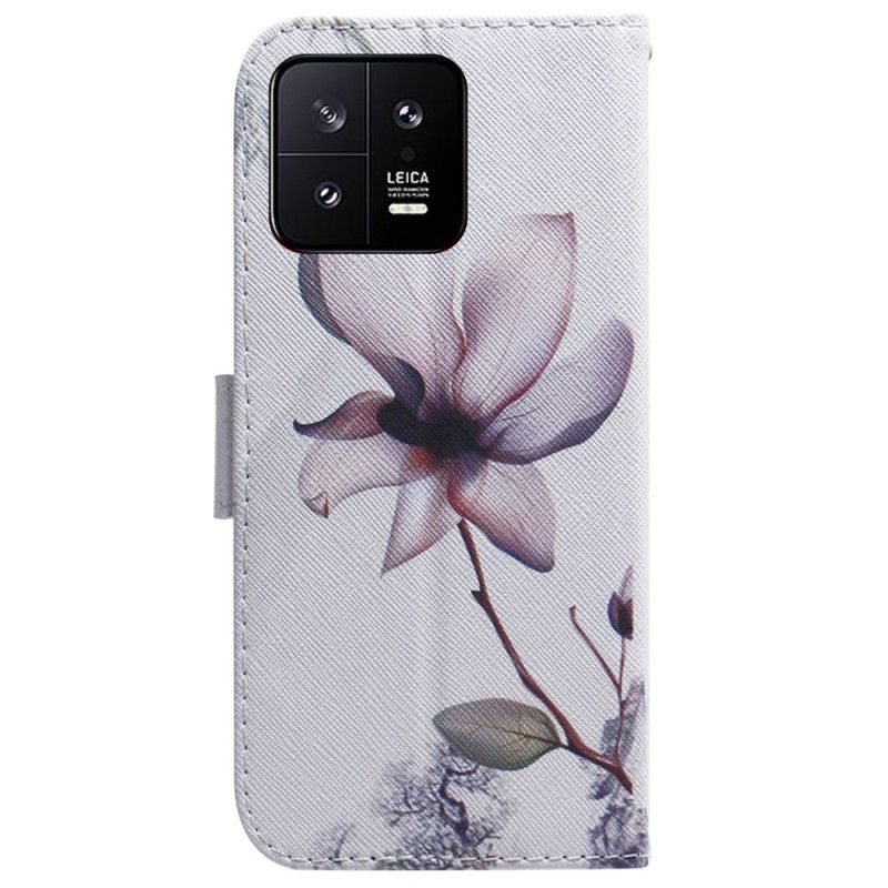 Kožené Puzdro Xiaomi 13 Strappy Rose Flower