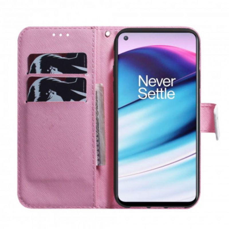 Kožené Puzdro OnePlus Nord CE 5G Kvet Dusty Pink