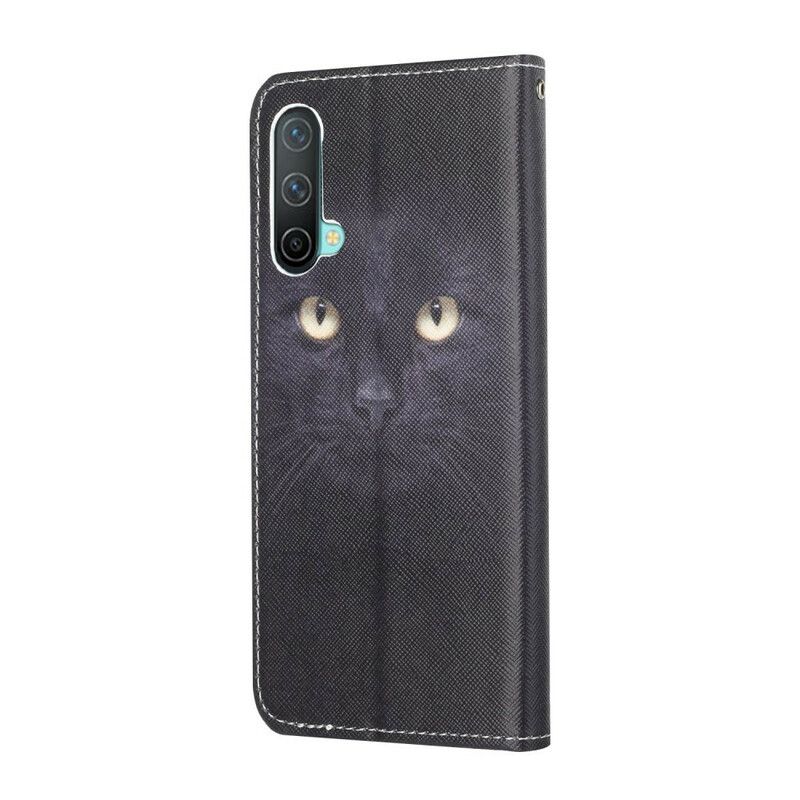 Kožené Puzdro OnePlus Nord CE 5G Strappy Black Cat Eyes