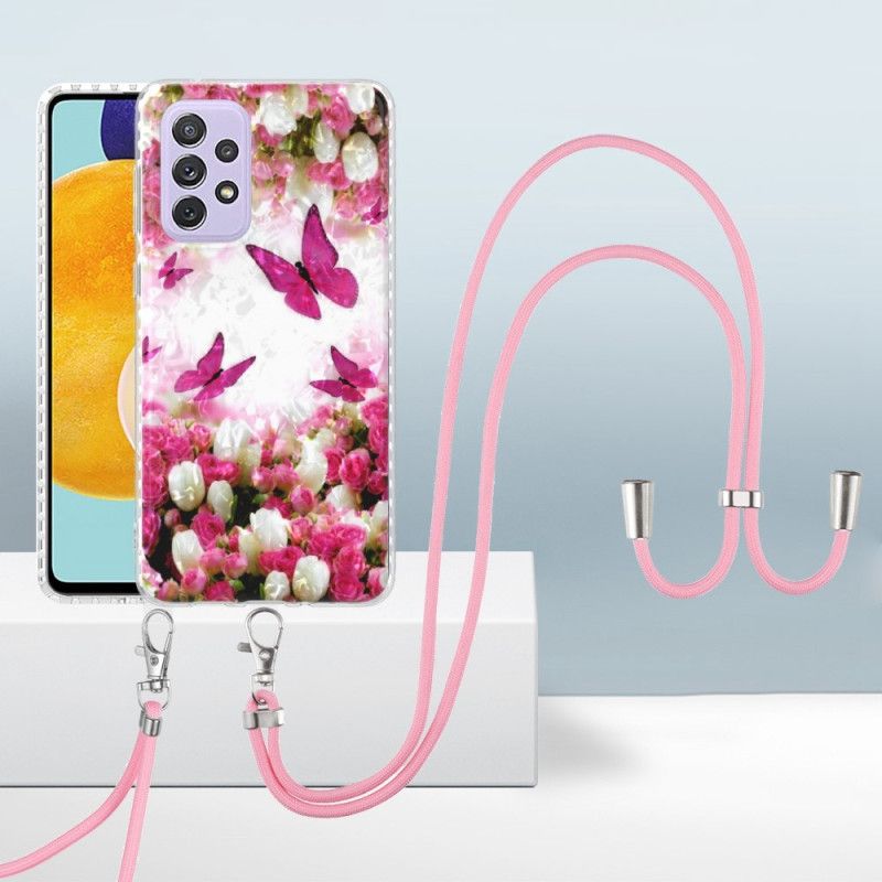 Kryt Samsung Galaxy A23 5G So Šnúrou Butterflies Cord