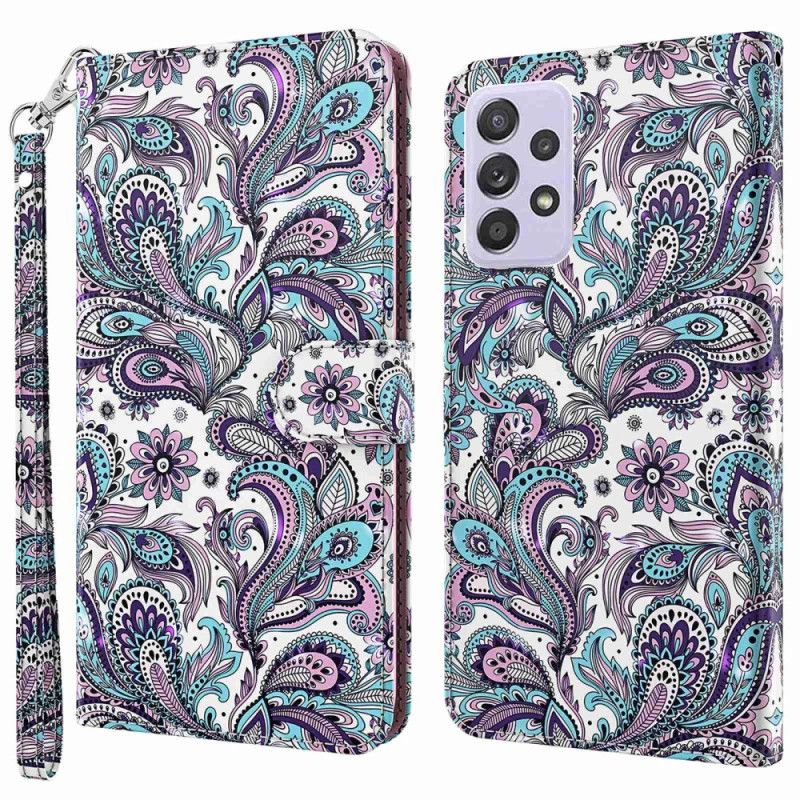 Peňaženkový Kryt Samsung Galaxy A23 5G Strappy Paisley Vzor