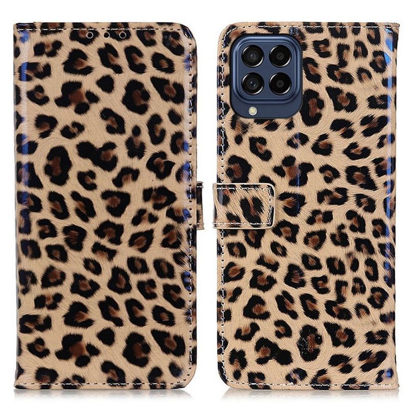 Kožené Puzdro Samsung Galaxy M53 5G Efekt Malého Leoparda