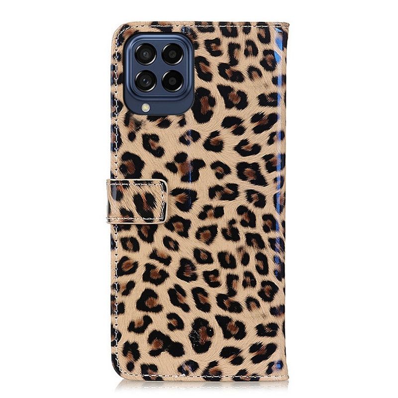 Kožené Puzdro Samsung Galaxy M53 5G Efekt Malého Leoparda