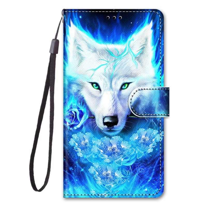 Kožené Puzdro Samsung Galaxy M53 5G Lanyard Wolf