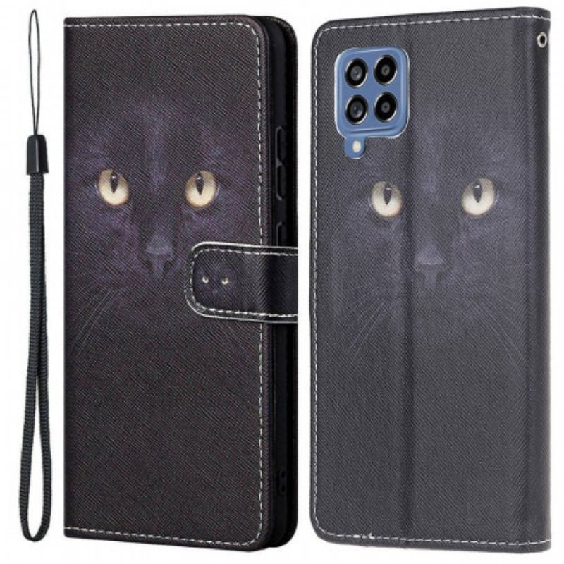 Kožené Puzdro Samsung Galaxy M53 5G Strappy Cat Eyes