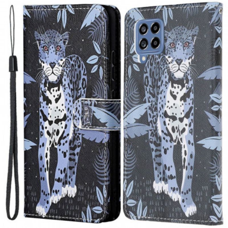 Kožené Puzdro Samsung Galaxy M53 5G Strappy Leopard