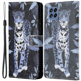 Kožené Puzdro Samsung Galaxy M53 5G Strappy Leopard