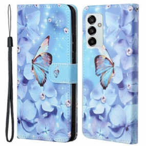 Kožené Puzdro Samsung Galaxy M53 5G Tangá Butterflies