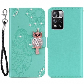 Flipové Puzdro Xiaomi Redmi Note 11 Pro Plus 5G Sova Mandala A Kúzlo