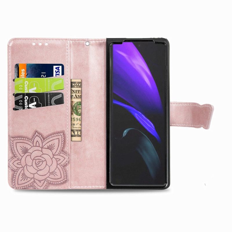 Kožené Puzdro Samsung Galaxy Z Fold 4 Obrovský Motýľ