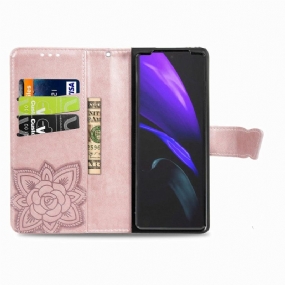 Kožené Puzdro Samsung Galaxy Z Fold 4 Obrovský Motýľ