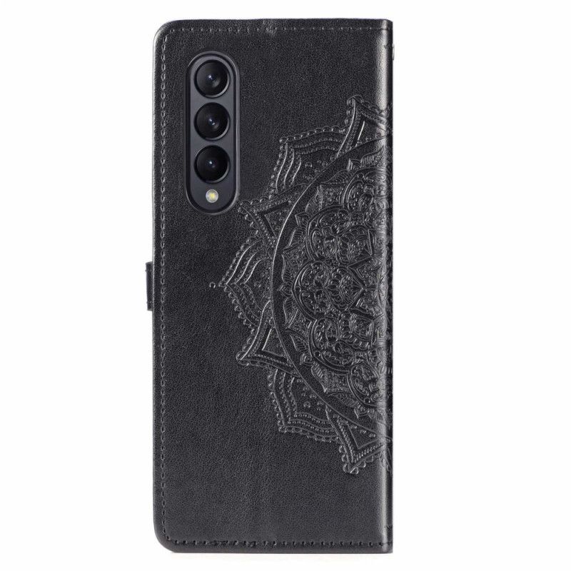 Kožené Puzdro Samsung Galaxy Z Fold 4 Stredoveká Strappy Mandala