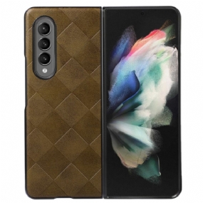 Kryt Samsung Galaxy Z Fold 4 Kockovaný Vzor Imitácie Kože