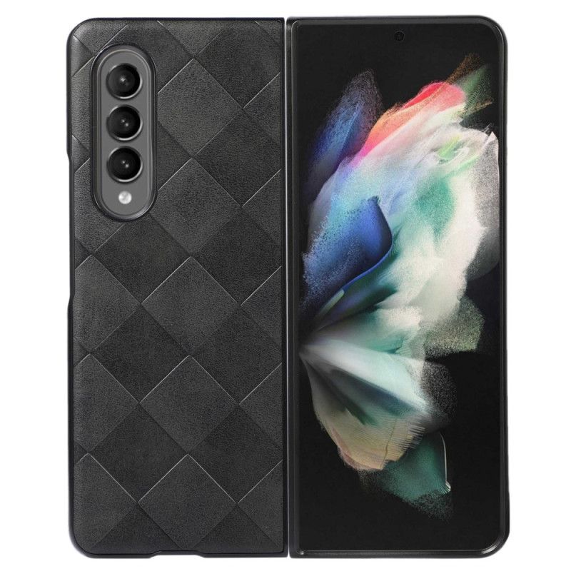 Kryt Samsung Galaxy Z Fold 4 Kockovaný Vzor Imitácie Kože