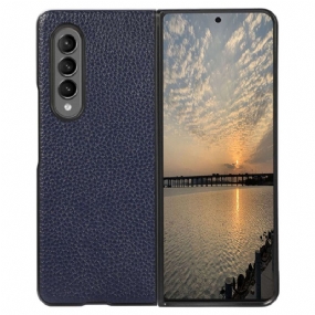 Kryt Samsung Galaxy Z Fold 4 Litchi Faux Leather Vintage Effect