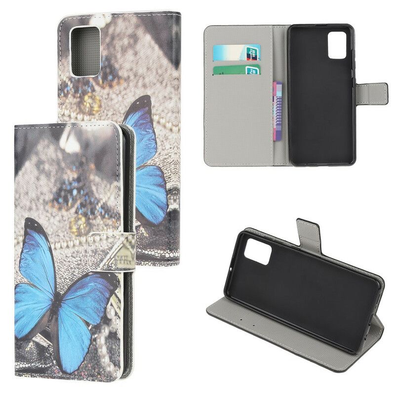 Kožené Puzdro Samsung Galaxy A41 Butterfly Prestige Blue