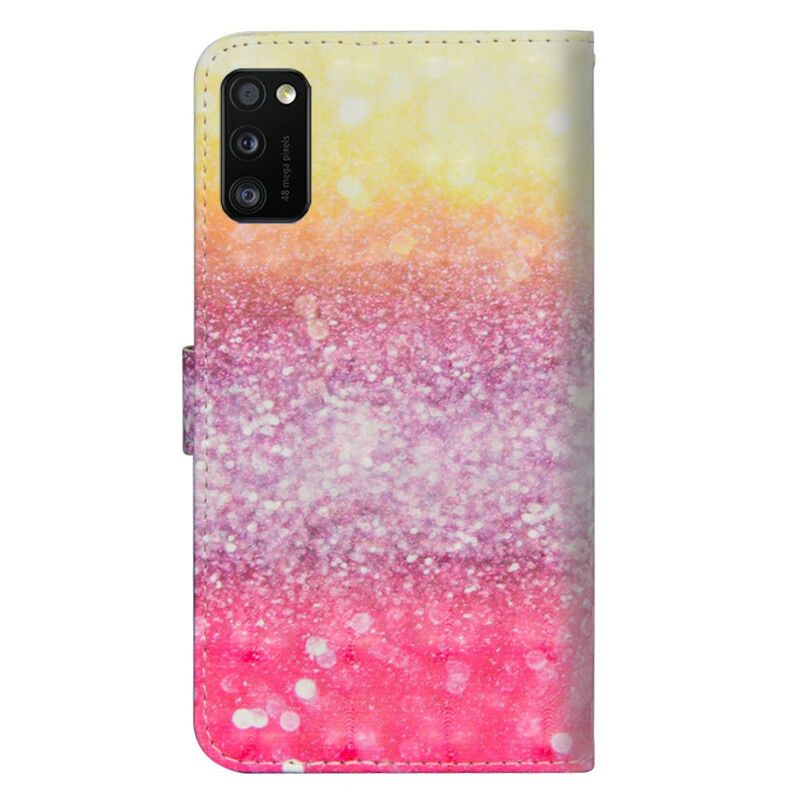 Kožené Puzdro Samsung Galaxy A41 Magenta Glitter Gradient