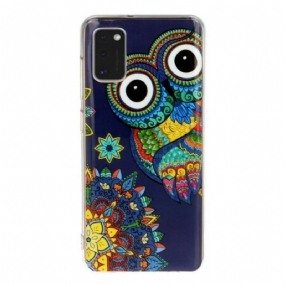 Kryt Samsung Galaxy A41 Fluorescenčná Mandala Sova