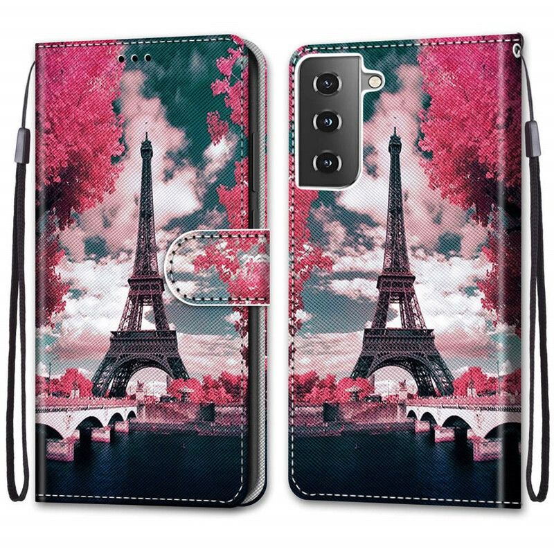 Kožené Puzdro Samsung Galaxy S21 5G Paríž V Rozkvete