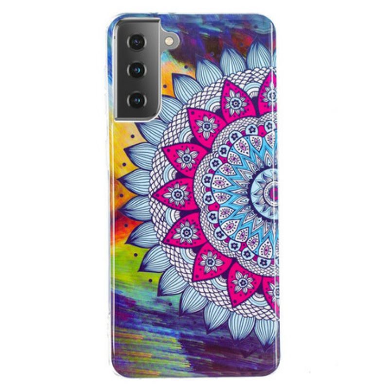 Kryt Samsung Galaxy S21 5G Fluorescenčná Farebná Mandala