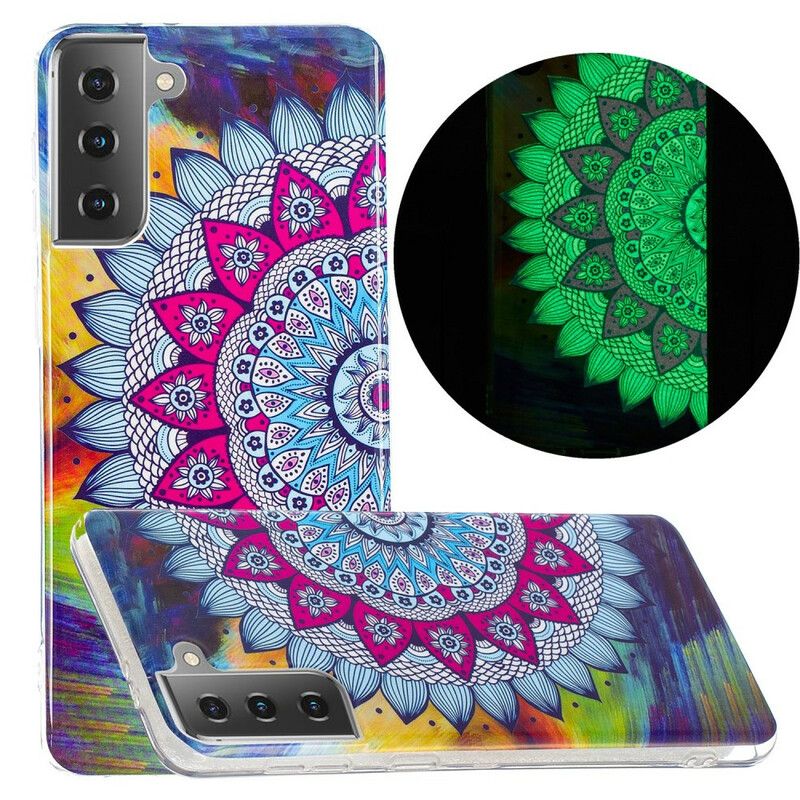 Kryt Samsung Galaxy S21 5G Fluorescenčná Farebná Mandala