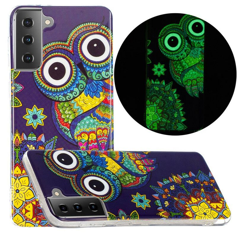 Kryt Samsung Galaxy S21 5G Fluorescenčná Mandala Sova