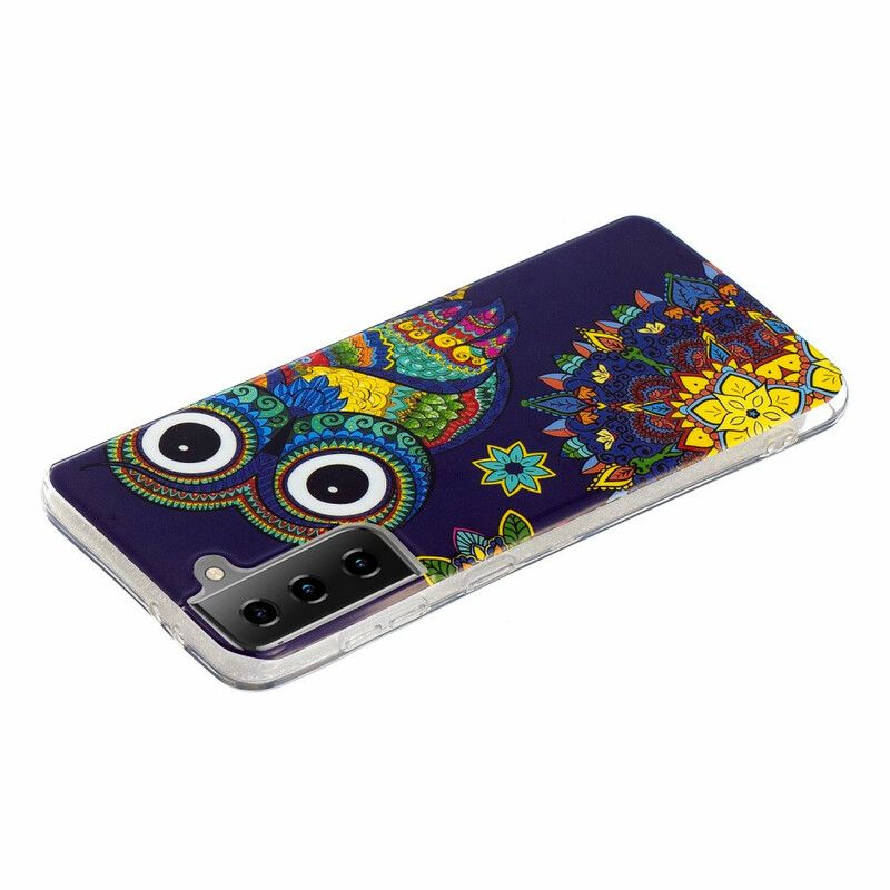 Kryt Samsung Galaxy S21 5G Fluorescenčná Mandala Sova