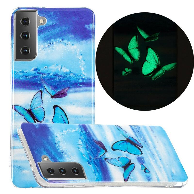 Kryt Samsung Galaxy S21 5G Séria Fluorescenčných Motýľov