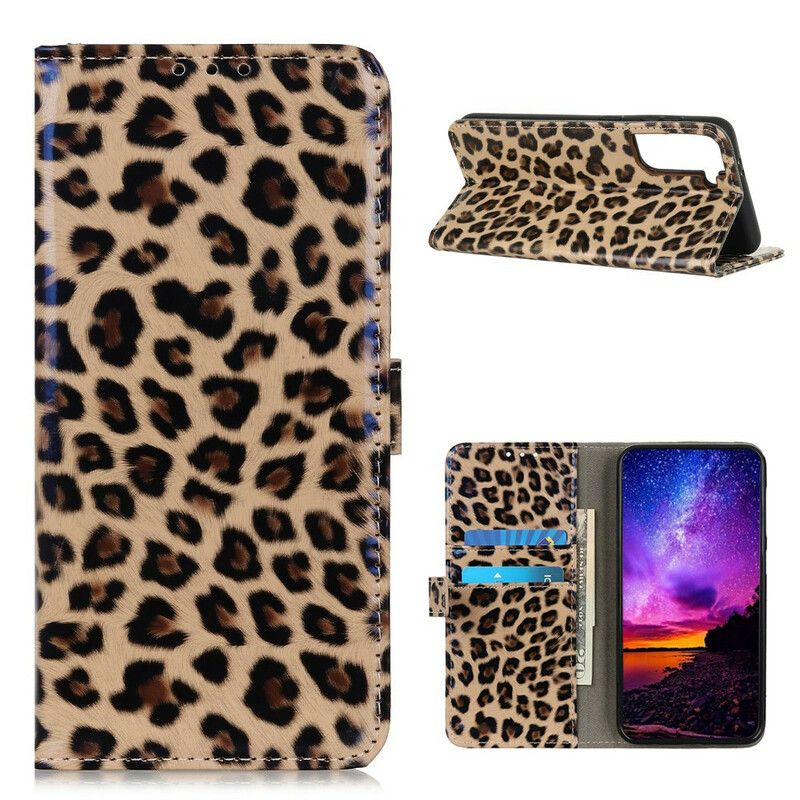 Peňaženkový Kryt Samsung Galaxy S21 5G Leopard