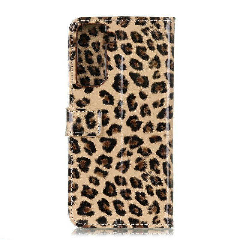 Peňaženkový Kryt Samsung Galaxy S21 5G Leopard