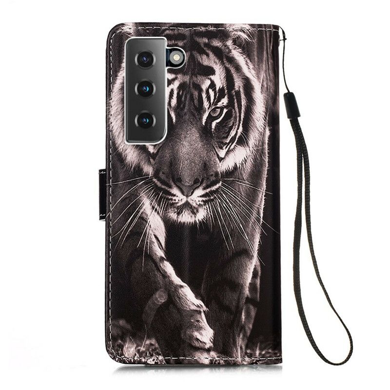 Peňaženkový Kryt Samsung Galaxy S21 5G Nočný Tiger