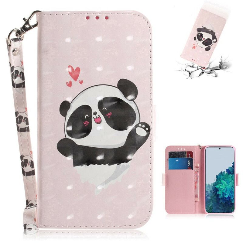 Peňaženkový Kryt Samsung Galaxy S21 5G Strappy Panda