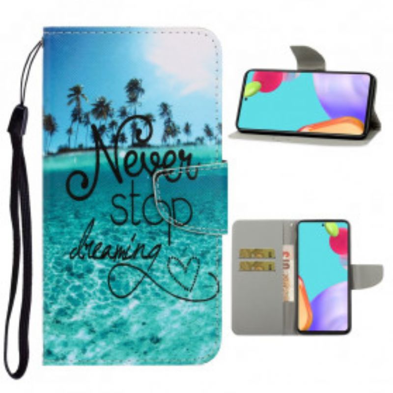 Flipové Puzdro Samsung Galaxy A52 4G / A52 5G / A52s 5G Never Stop Dreaming Navy Strappy