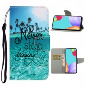 Flipové Puzdro Samsung Galaxy A52 4G / A52 5G / A52s 5G Never Stop Dreaming Navy Strappy