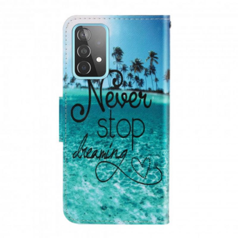 Flipové Puzdro Samsung Galaxy A52 4G / A52 5G / A52s 5G Never Stop Dreaming Navy Strappy