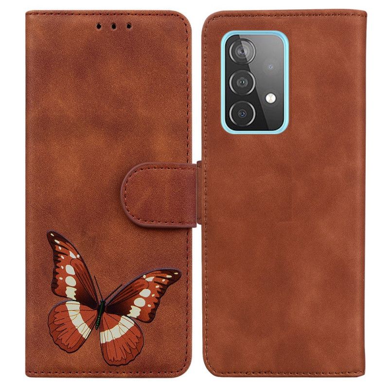 Kožené Puzdro Samsung Galaxy A52 4G / A52 5G / A52s 5G Skin-touch Butterfly