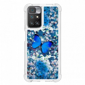 Kryt Xiaomi Redmi 10 Glitter Blue Butterflies