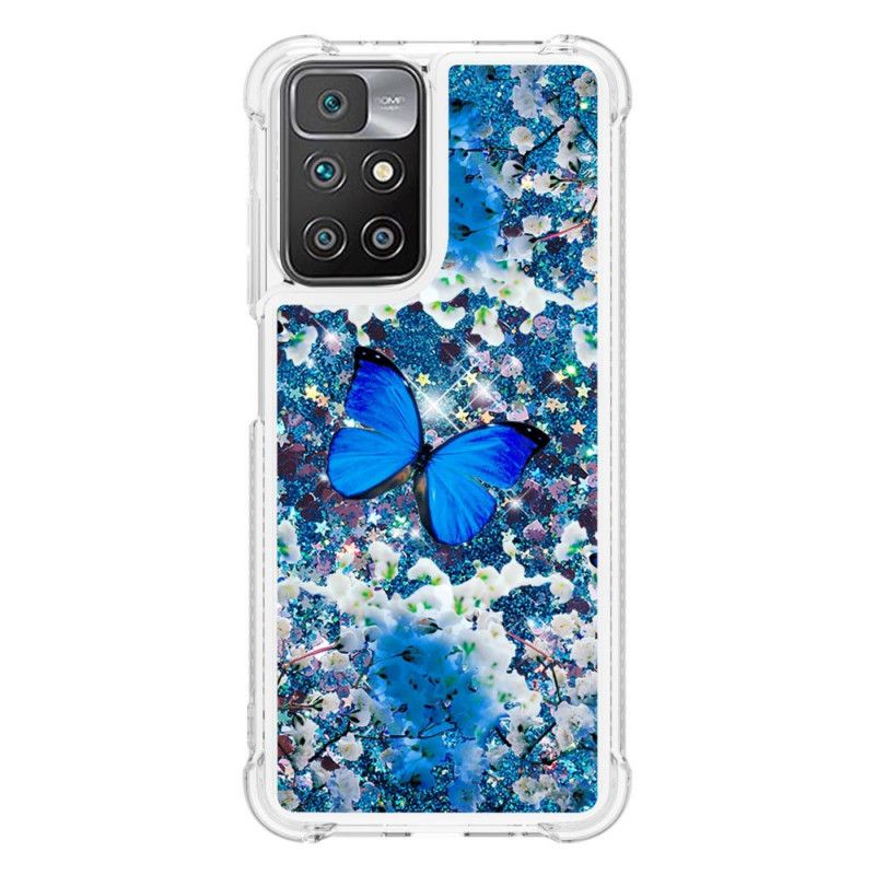 Kryt Xiaomi Redmi 10 Glitter Blue Butterflies