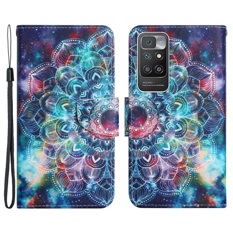 Peňaženkový Kryt Xiaomi Redmi 10 Okázalý Popruh Half Mandala