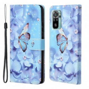 Peňaženkový Kryt Xiaomi Redmi 10 Strappy Diamond Butterflies